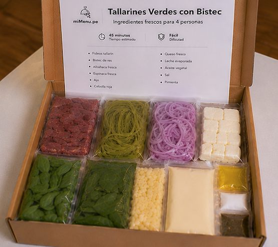 Tallarines Verdes para 4 personas
